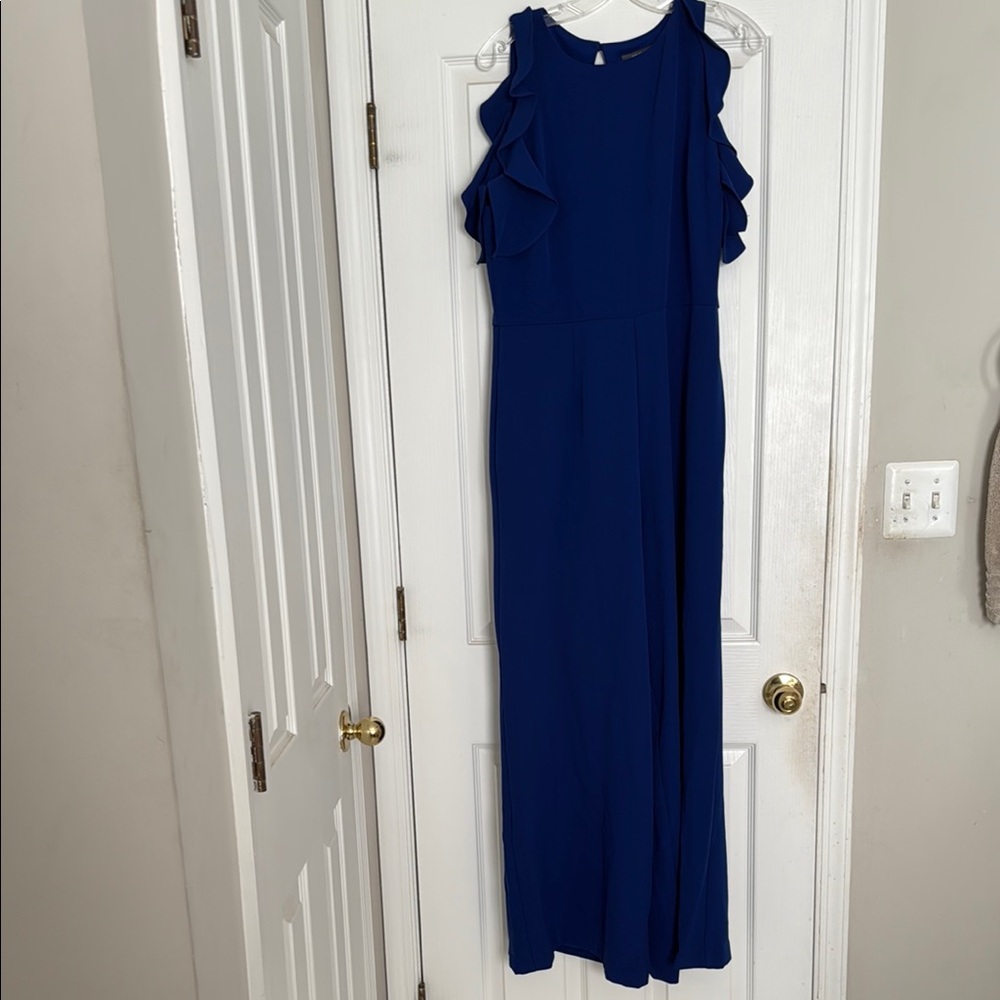 Julia Jordan Blue Ruffle Jumpsuit